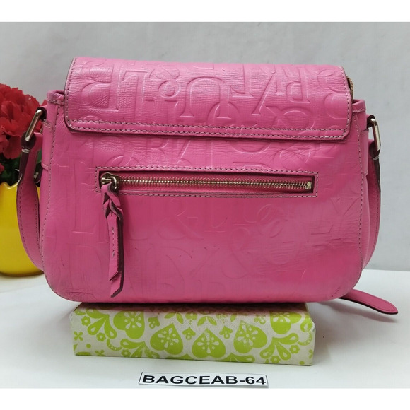 Dooney & Bourke Pink Leather DB Embossed Buckle Flap Crossbody Bag - Picture 2 of 16